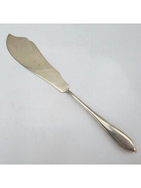 Vintage Potter Sheffield Silverplate Fish Server Scalloped Blade Elegant Flatwar